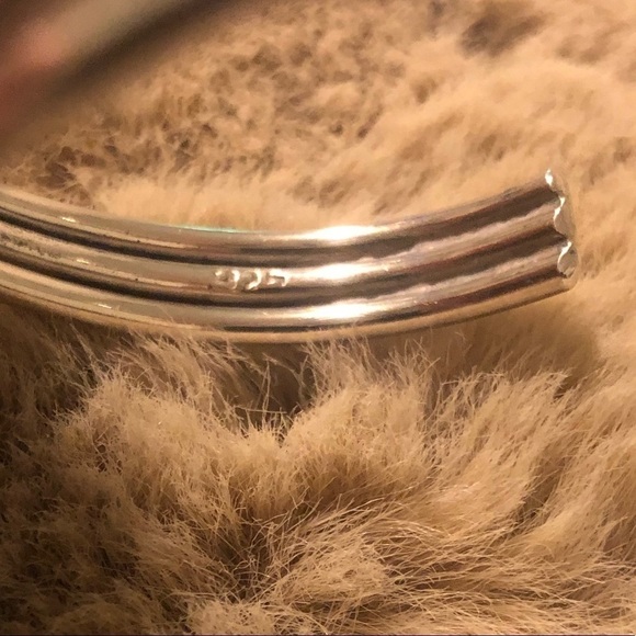 𝅺vtg Sterling Silver Triple Wave Cuff Bracelet Adjustable Bendable 7” - Picture 5 of 6